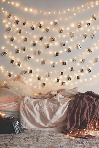 LECLSTAR 33Ft Photo Clip Fairy Lights with 50 Clips - LECLSTAR 100 LED String Lights for Hanging Pictures, USB Powered - Perfect Bedroom and Wedding Decor - Image 1