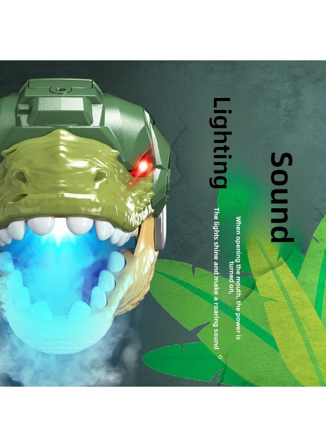 null - Large Dinosaur Hand Puppet Simulation Animal Model Children Boy's Ackylosaurus Triangle Tyrannosaurus Rex Gloves Dinosaur Head Toy-Colour:Spray Dinosaur Gloves (chinese Color Box) - Image 1