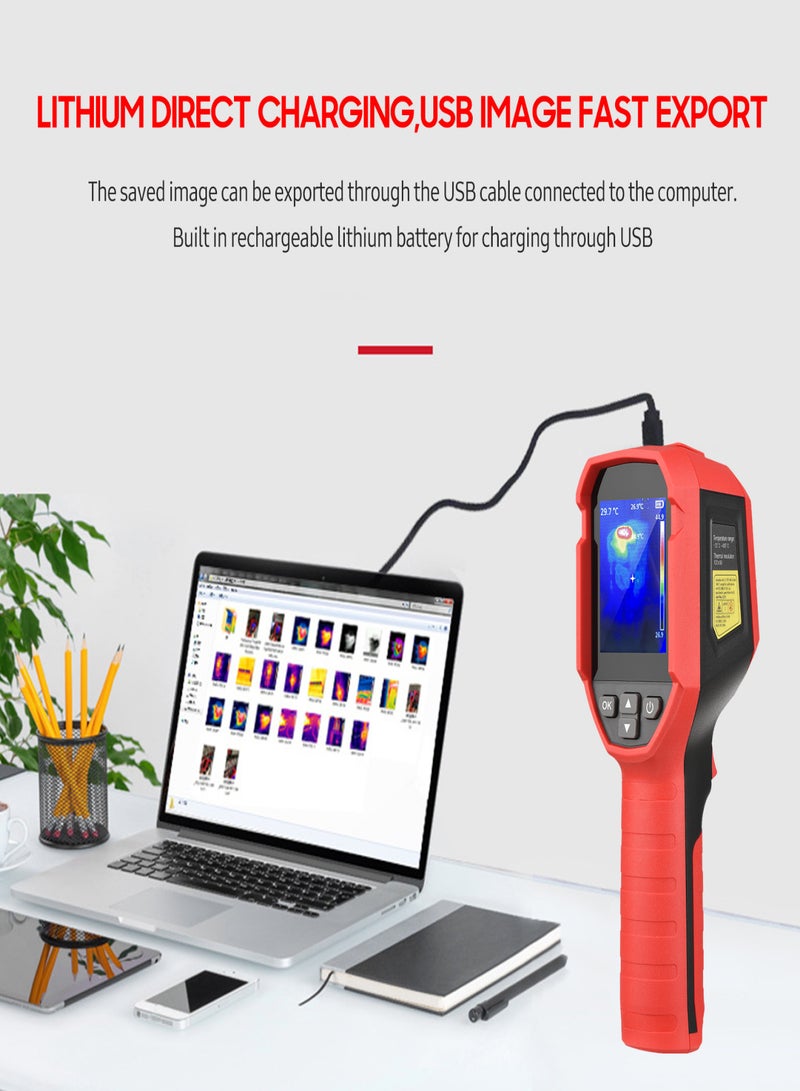 UNI-T UTi120S Professional Infrared Thermal Imager 2.4-inch LCD Digital Infrared Imaging Devices-20~400℃ Temperature Range 120 x 90 Thermal Resolution with 6 Palettes LED Light 16GB Storage Card - Image 4