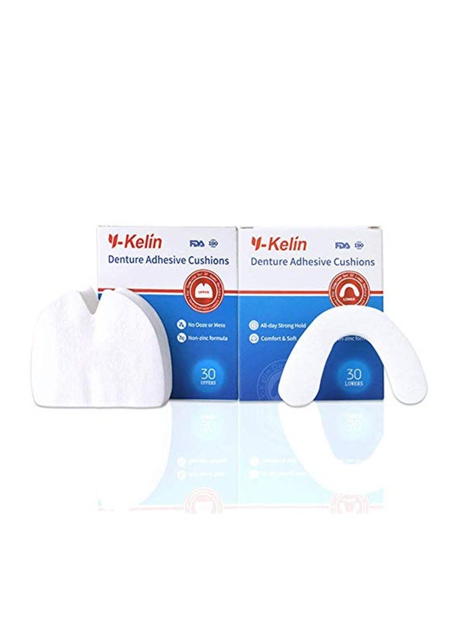 Y-Kelin وسادة لاصقة طقم الأسنان Y-Kelin (علوي) 30 وسادة + (سفلي) 30 وسادة - Image 1