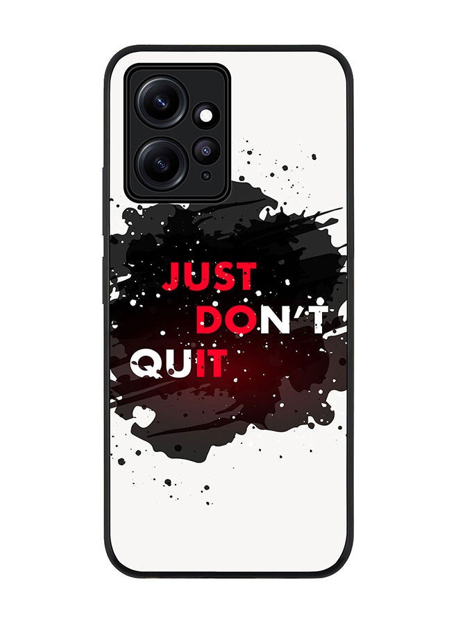 Stylizedd حافظة سوداء متينة لهاتف Redmi Note 12 4G، حافظة رفيعة، حواف مطاطية مرنة، مضادة للسقوط، غلاف TPU جل رقيق - فقط لا تستسلم - Image 1