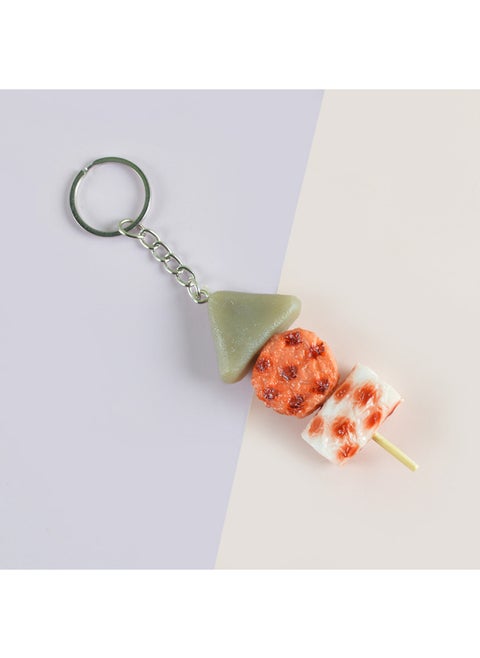 PVC Simulation Food Keychain Fun Squid Whisker Gluten Corn Barbecue String Toy Funny Food Play Model-Color:Kwantung Boiled 2-Keychain
