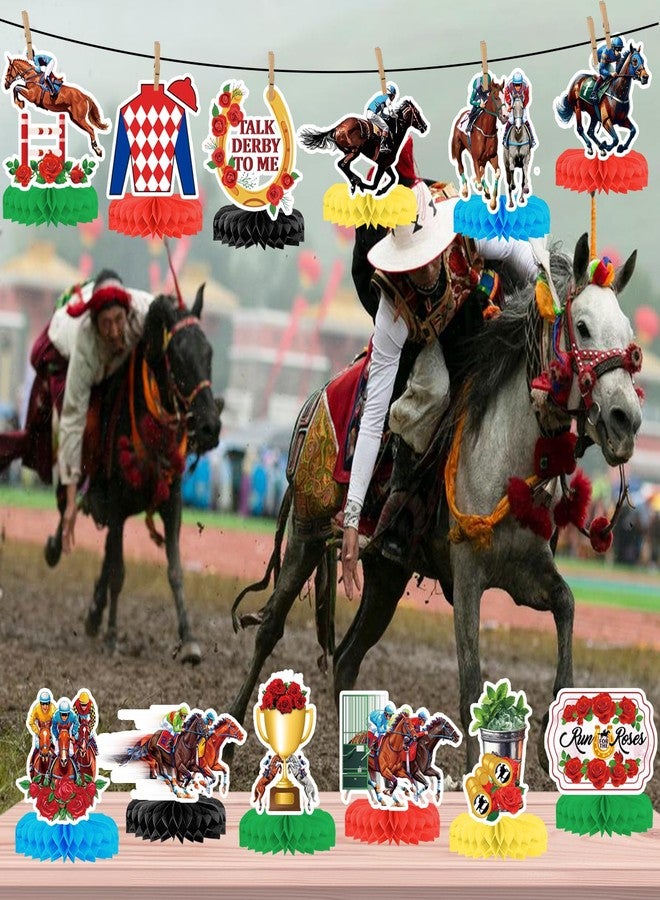 MZ.ogm 12PCS Horsing Racing Honeycomb Centerpieces Kentucky Derby Decorations for Kentucky Derby Party Decorations Horse Racing Decorations Kentucky Derby Party Supplies (red yellow) - Image 3