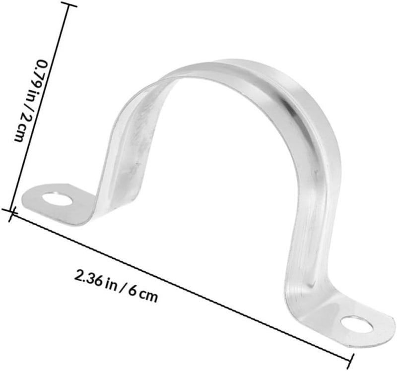 20pcs Stainless Steel U Bracket Pipe Clamps Rigid Tube Strap Fastening Clamps Wall Mount Pipe Support for Industrial and Rooftop Applications - Image 2