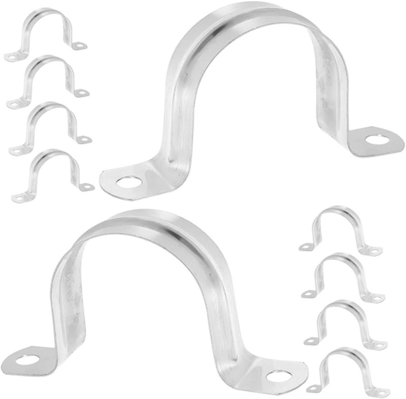 20pcs Stainless Steel U Bracket Pipe Clamps Rigid Tube Strap Fastening Clamps Wall Mount Pipe Support for Industrial and Rooftop Applications - Image 1