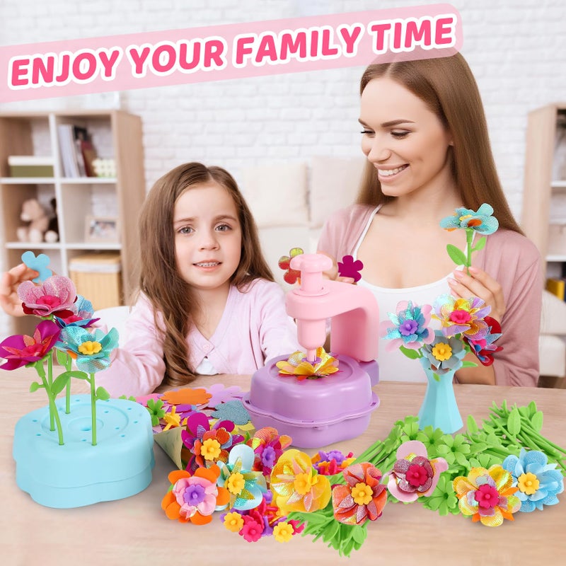 DAISRED Flower Craft Kits Toys, Easter Basket Stuffers Gifts for Kids, Arts and Crafts for Girls Ages 4-6-8, DIY Flower Making Kit for Kids, Birthday Gifts for 4 5 6 7 8 9 Year Old Girls Boys - Image 4