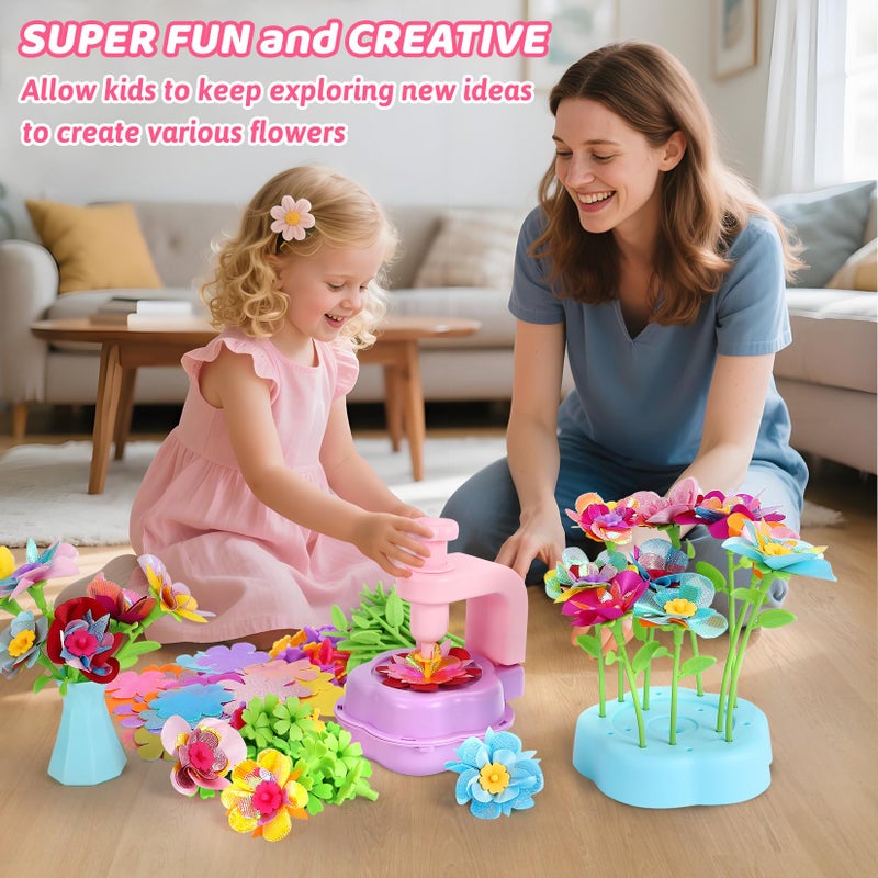 DAISRED Flower Craft Kits Toys, Easter Basket Stuffers Gifts for Kids, Arts and Crafts for Girls Ages 4-6-8, DIY Flower Making Kit for Kids, Birthday Gifts for 4 5 6 7 8 9 Year Old Girls Boys - Image 3