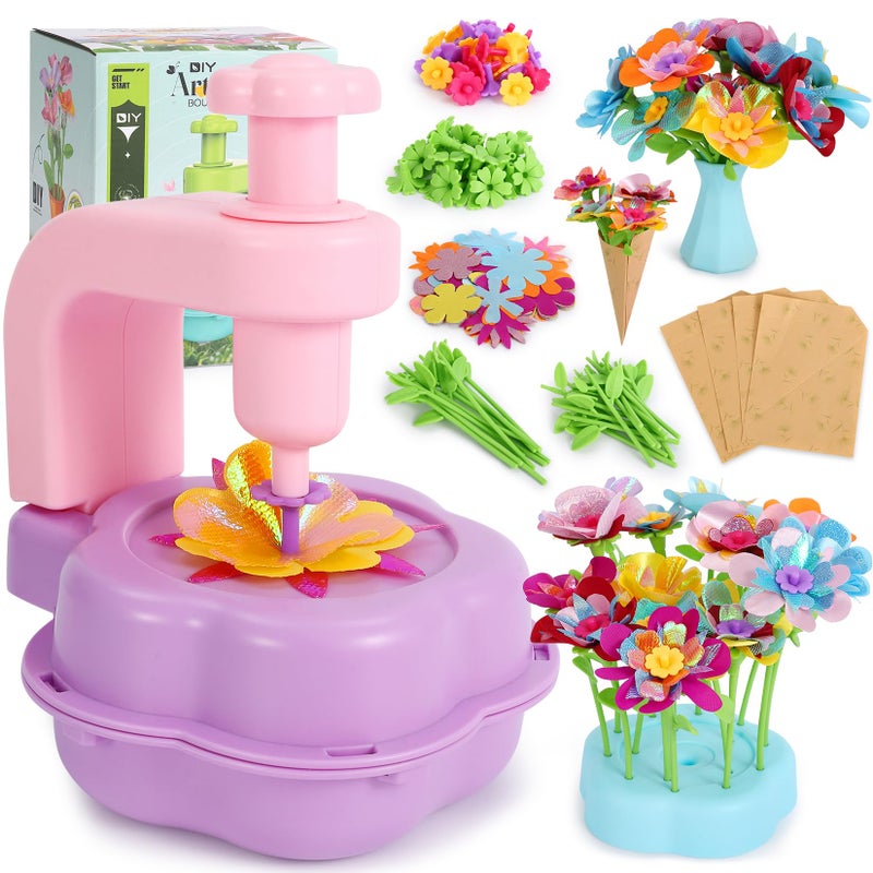 DAISRED Flower Craft Kits Toys, Easter Basket Stuffers Gifts for Kids, Arts and Crafts for Girls Ages 4-6-8, DIY Flower Making Kit for Kids, Birthday Gifts for 4 5 6 7 8 9 Year Old Girls Boys - Image 1