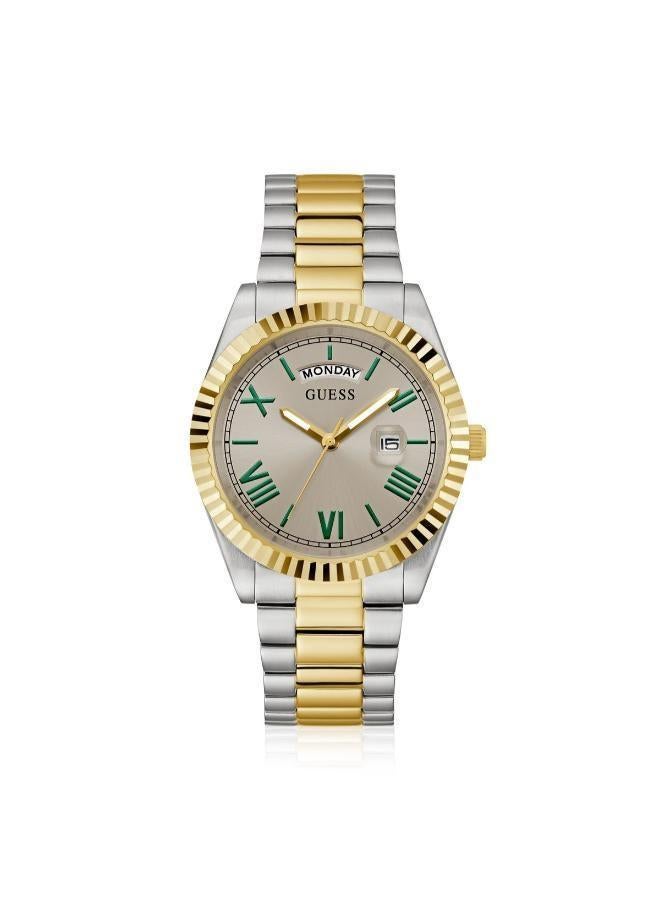 GUESS CONNOISSEUR Recycled Steel 42 mm Analog Watch - Image 1
