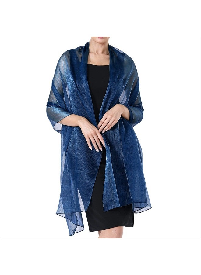 Ladiery Sheer Crepe Shawls and Wraps for Evening Party Dress,Women Lightweight Soft Shimmer Bride Wedding Travel Scarf - Image 3