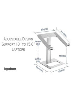 Beyond Basics Beyond Basics Adjustable Laptop Stand For Desk Laptop Holder Laptop Riser Holder For Collaborative Work Portable Computer Stand For 10 to 15.6 Inches Laptop Silver.  - Image 2