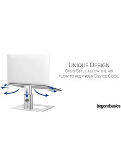 Beyond Basics Beyond Basics Adjustable Laptop Stand For Desk Laptop Holder Laptop Riser Holder For Collaborative Work Portable Computer Stand For 10 to 15.6 Inches Laptop Silver.  - Image 3