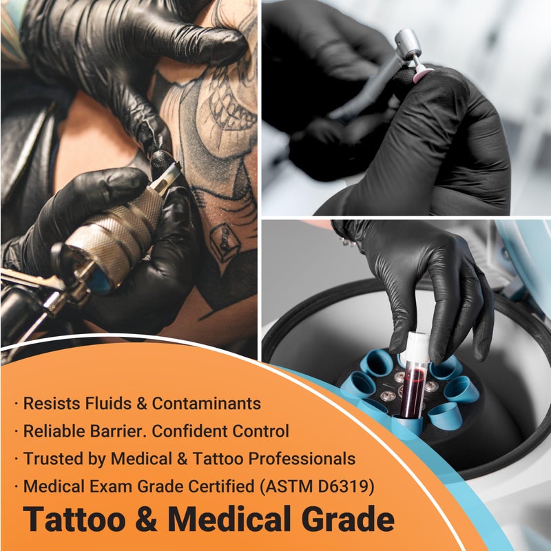 ASAP Black Nitrile Gloves Disposable Latex Free - 4 Mil, Powder Free, Food Safe, Kitchen & Medical Gloves - Durable Rubber Cleaning & Tattoo Supplies (Small, 100 Count) - Image 5
