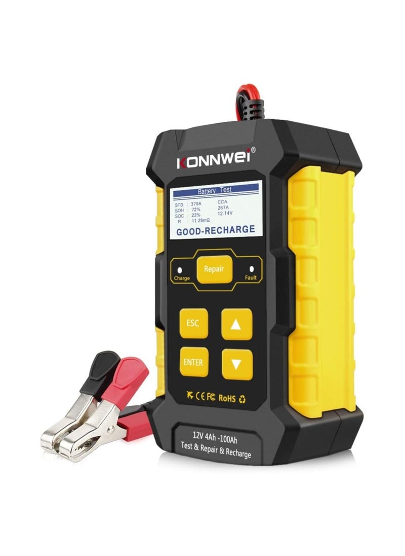 كونوي شاحن بطارية سيارة 3 في 1 ، جهاز اختبار بطارية KW510 12V 5-Amp شاحن ذكي أوتوماتيكي بالكامل صيانة إصلاح نبض السيارات ، شاحن هزيلة مزيل الكبريت مع تعويض درجة الحرارة  - Image 2