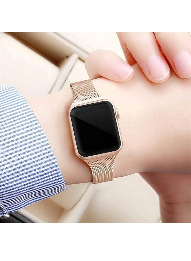 Tersely Compatible for Apple Watch Band 45mm 44mm 42mm 41mm 40mm 38mm Stainless Steel Bracelet Adjustable Metal Wristband Mesh Loop Sport Strap for iWatch series 7 6 se 5 4 3 2 1 - Image 2