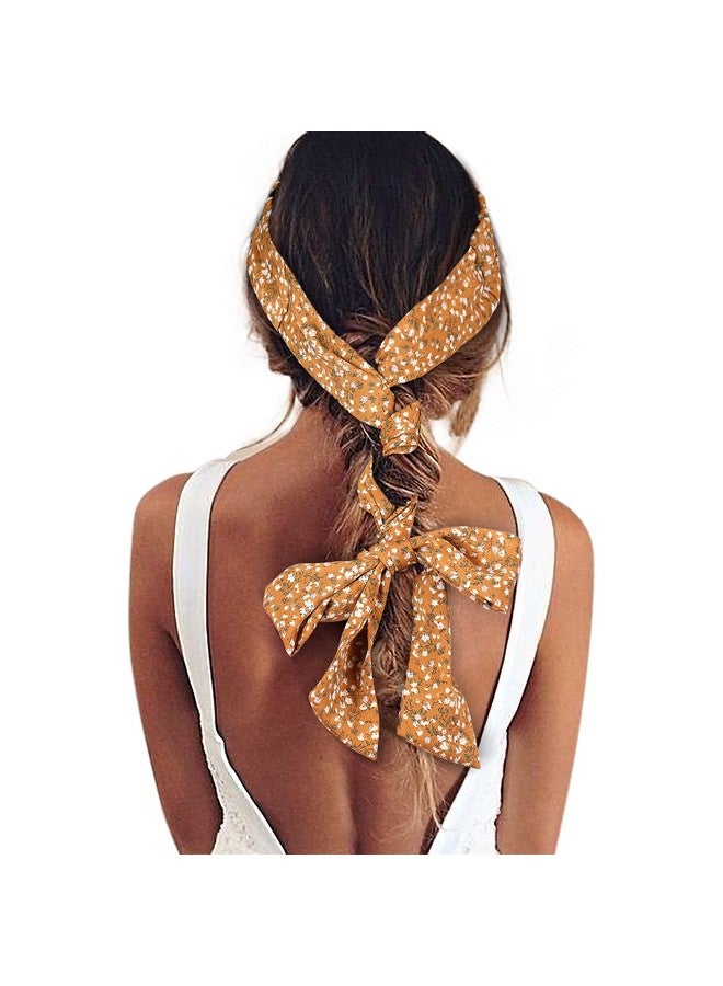 AWAYTR Women Long Head Wraps Bands Twist Knotted Headbands For Women Long Thick Hair 3Pcs Chiffon Criss Cross Head Wraps Non Slip Hair Band(Black+Beige+Khaki) - Image 2