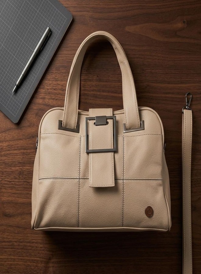 OMAX Beige Handbag for Women F01 PU Leather Shoulder & Sling Bag - Image 5