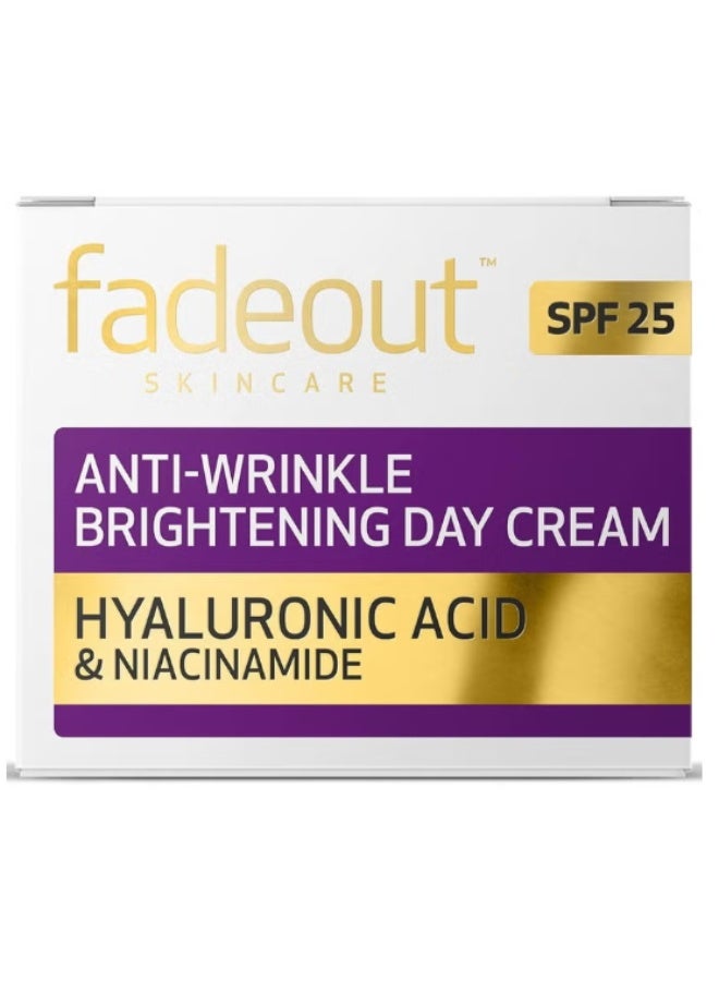FADE OUT Anti Wrinkle Brightening Day Cream With Spf25 With Hyaluronic Acid & Niacinamide 50ml - Image 1