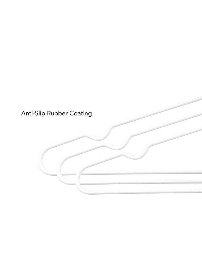 Noon East 20 Pack Metal Hangers Plastic Hangers, White Shirt Hangers for Clothes Space Saving Clothes Hangers Rubber Coat Hangers, Strong Anti-Slip Hangers Wire Hangers, 18.2x40.6cm - Image 5