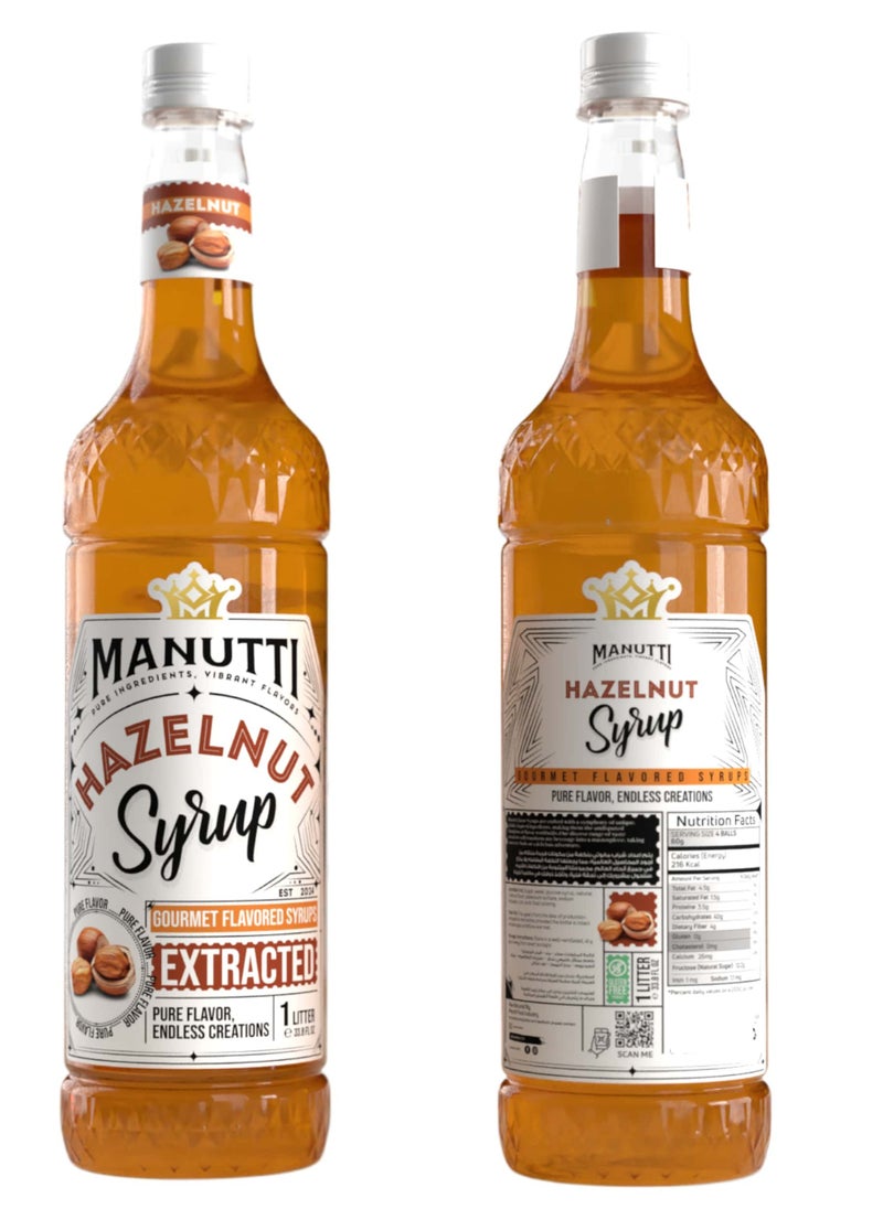 Manutti - Hazelnut Syrup 1 Litre - Image 1