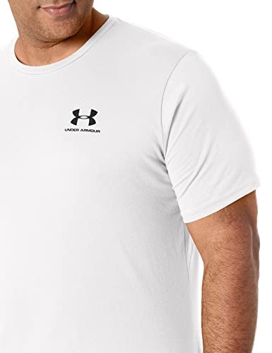 Under Armour Men's UA Sportstyle Left Chest Short Sleeve Shirt 4XLT White - Image 3