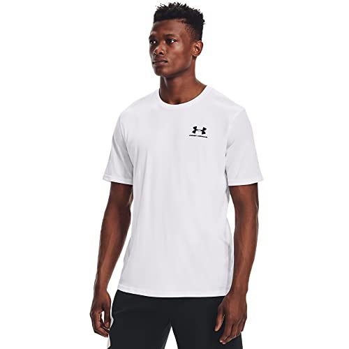 Under Armour Men's UA Sportstyle Left Chest Short Sleeve Shirt 4XLT White - Image 4