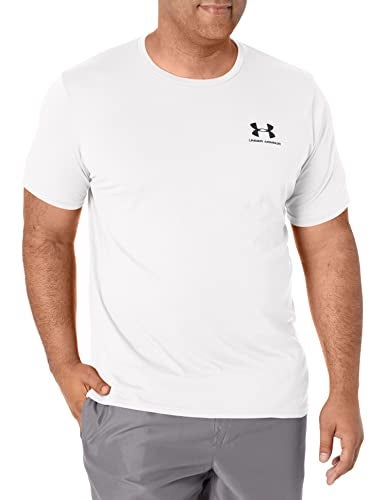 Under Armour Men's UA Sportstyle Left Chest Short Sleeve Shirt 4XLT White - Image 1
