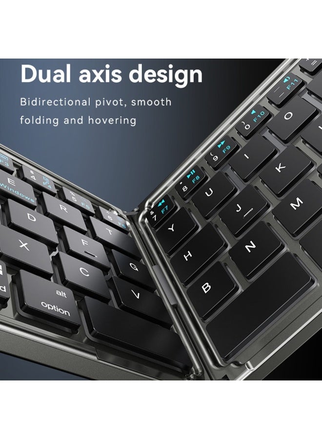 Yesido KB27 Ultra-Slim Mini Foldable Bluetooth Keyboard, Compatible with macOS, Windows, and iOS, 150mAh Battery, Black - Image 4