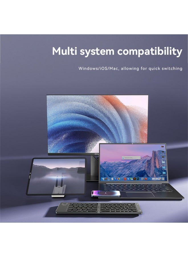 Yesido KB27 Ultra-Slim Mini Foldable Bluetooth Keyboard, Compatible with macOS, Windows, and iOS, 150mAh Battery, Black - Image 3