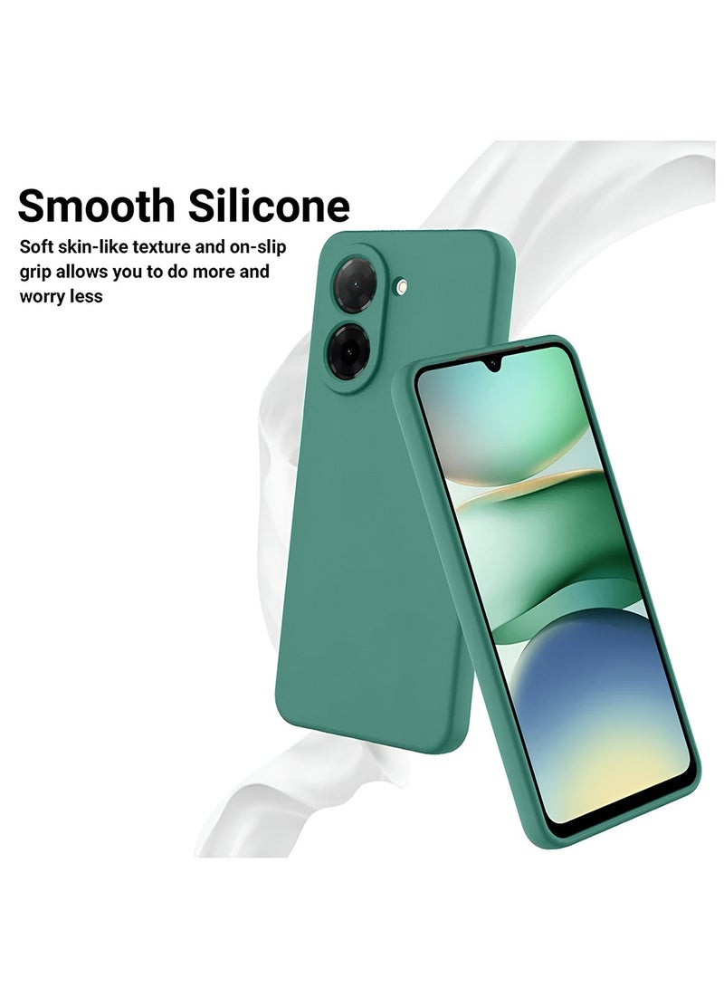 Wtech Xiaomi Redmi A5 4G 2025 Premium Soft Liquid Silicone Case Cover (MCRPSN) - Dark Green - Image 2