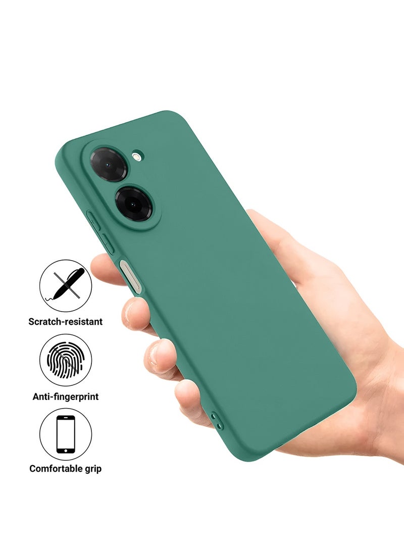 Wtech Xiaomi Redmi A5 4G 2025 Premium Soft Liquid Silicone Case Cover (MCRPSN) - Dark Green - Image 5