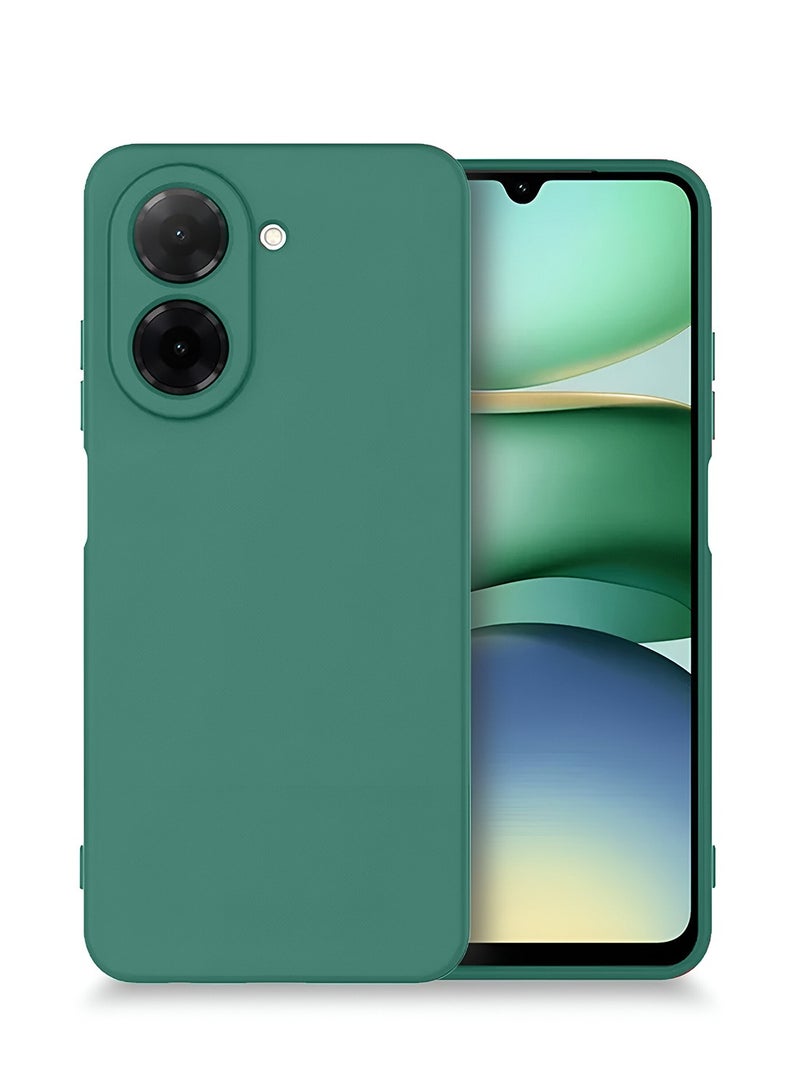 Wtech Xiaomi Redmi A5 4G 2025 Premium Soft Liquid Silicone Case Cover (MCRPSN) - Dark Green - Image 1