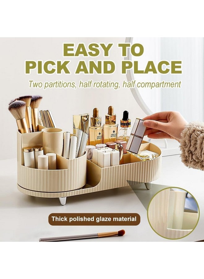 TRIVYOM Makeup Organiser - 360° Rotating Cosmetic Storage Box | Cosmetics Organiser | Multifunctional Cosmetic Skincare Organiser | For Dressing Table, Bathroom, Cosmetics, Skincare | Multicolor | - Image 2