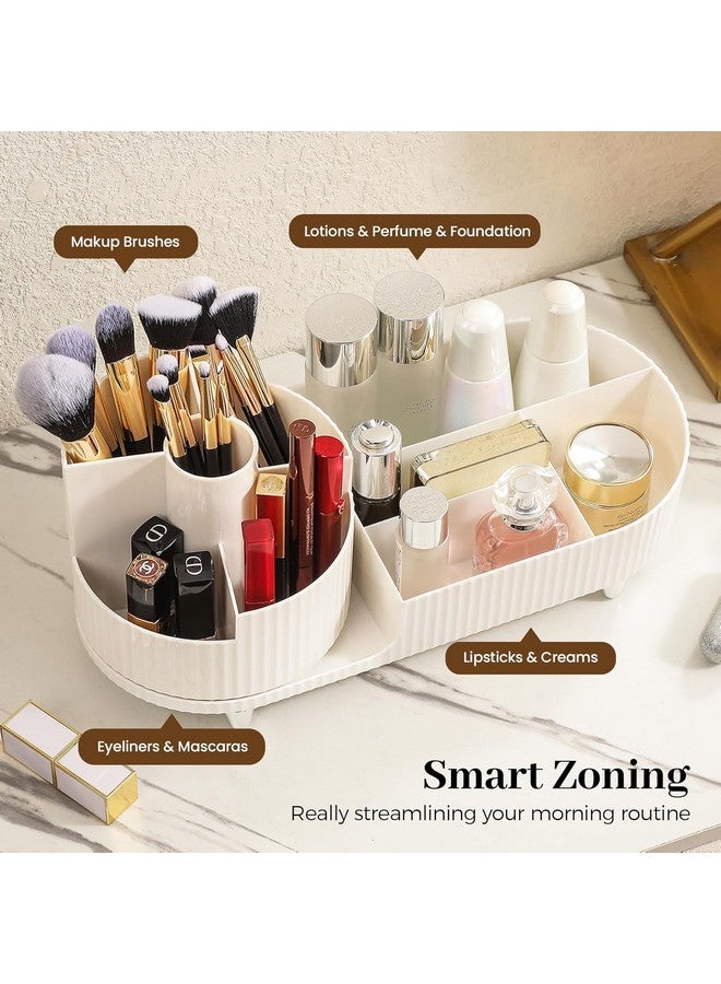 TRIVYOM Makeup Organiser - 360° Rotating Cosmetic Storage Box | Cosmetics Organiser | Multifunctional Cosmetic Skincare Organiser | For Dressing Table, Bathroom, Cosmetics, Skincare | Multicolor | - Image 3