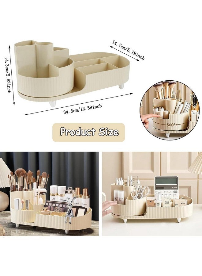 TRIVYOM Makeup Organiser - 360° Rotating Cosmetic Storage Box | Cosmetics Organiser | Multifunctional Cosmetic Skincare Organiser | For Dressing Table, Bathroom, Cosmetics, Skincare | Multicolor | - Image 4