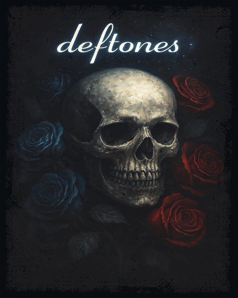 ZUKIY Deftones Skull Rose Requiem - Dark Rock Poster Wall Art 8x10 Unframed - Heavy Metal Band Inspired Decor for Bedroom Studio Office - Emo Goth Aesthetic Tapestry Style Print for Music Lovers - Image 1