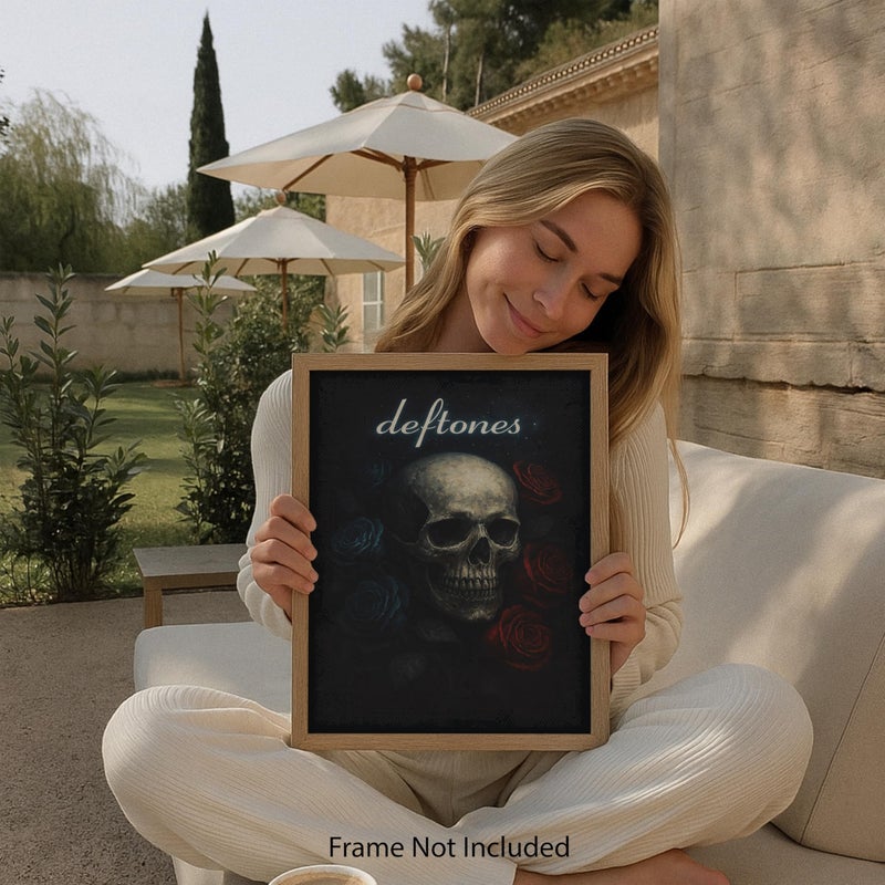 ZUKIY Deftones Skull Rose Requiem - Dark Rock Poster Wall Art 8x10 Unframed - Heavy Metal Band Inspired Decor for Bedroom Studio Office - Emo Goth Aesthetic Tapestry Style Print for Music Lovers - Image 4