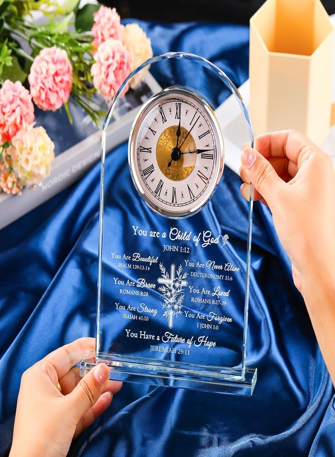 Movdyka Christian Gifts for Women Crystal Clock Ornament Inspirational Religious Bible Verse Decor Birthday Christmas Get Well Catholic Spiritual & Baptism Confirmation Gifts for Girls - Image 5