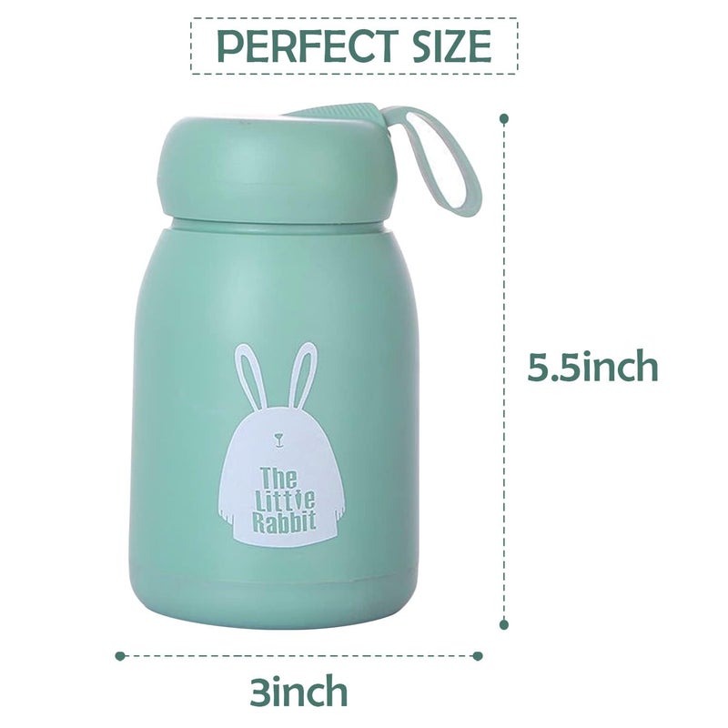 VENEXA Premium little Rabbit Print Glass Water Bottle with Food grade Silicone Plastic 330ml Leak Proof BPA Free Easy to carry Multicolor Pack of 2 - Image 5