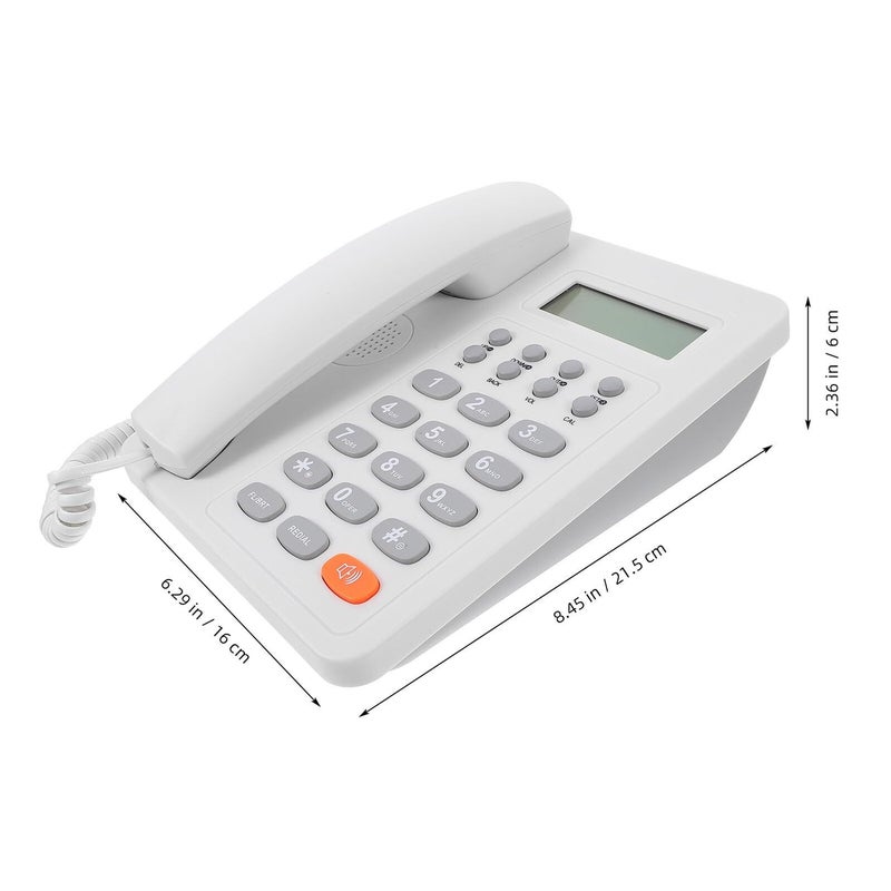 Wired Corded Desktop Telephone Office Landline Phone Single Line White Color Commercial Household Phone For Work And Home Use - Image 3