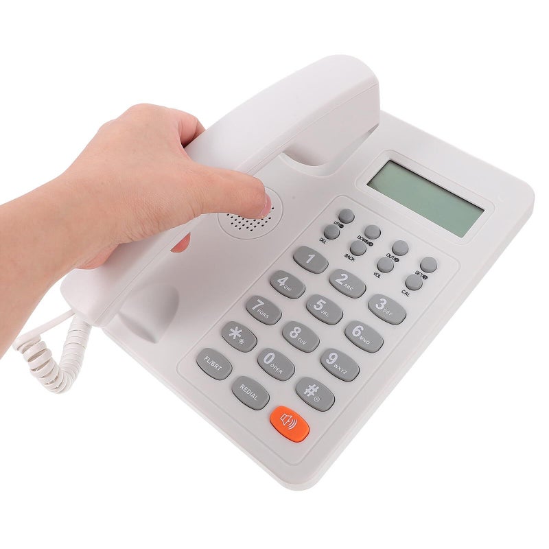 Wired Corded Desktop Telephone Office Landline Phone Single Line White Color Commercial Household Phone For Work And Home Use - Image 4