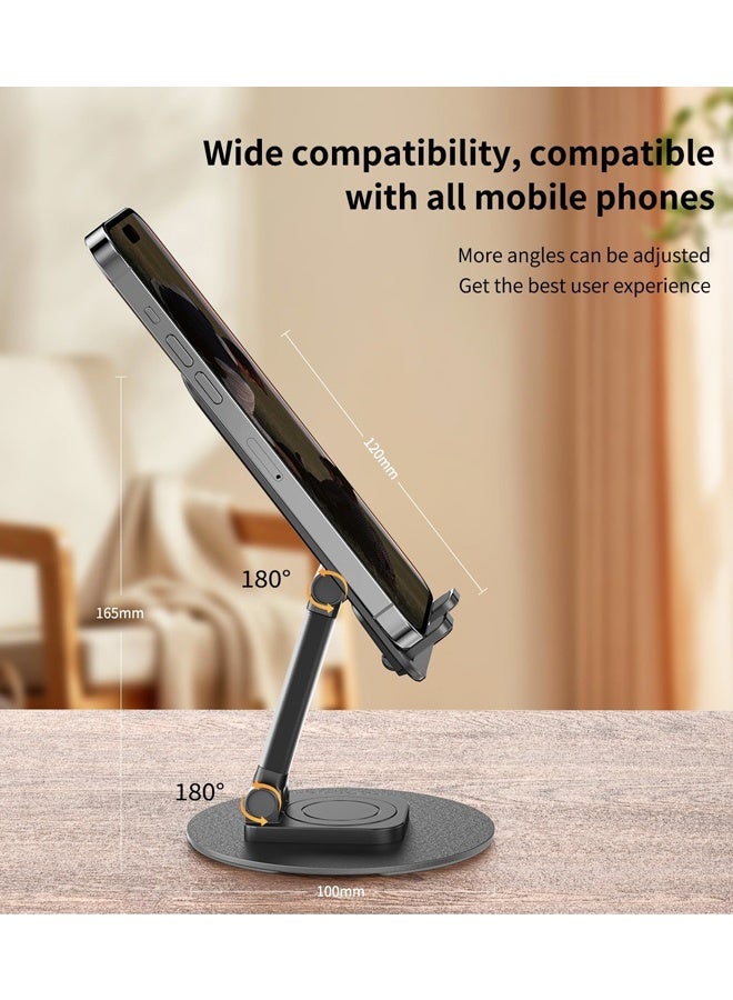 حامل هاتف محمول دوار 360 درجة، حامل هاتف مكتبي قابل للطي لأجهزة iPhone 17 و16 و15 Pro Max Plus وiPad وSamsung - Image 2
