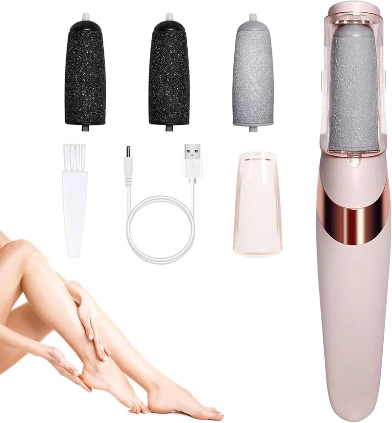 nnOuOnn Pedicure Tools, Electric Callus Remover for Feet, USB Rechargeable Waterproof Hard Skin Remover Foot with 4 Brush Heads, for Treating Dry Cracked Heels, Calluses and Dead Skin - Image 1
