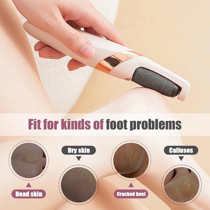 nnOuOnn Pedicure Tools, Electric Callus Remover for Feet, USB Rechargeable Waterproof Hard Skin Remover Foot with 4 Brush Heads, for Treating Dry Cracked Heels, Calluses and Dead Skin - Image 5