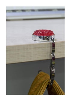 KASTWAVE Foldable Purse Hook, Floding Handbag Hanger Bling Rhinestone Bag Holder for Table Desk 3PCS Black White Red  - Image 4
