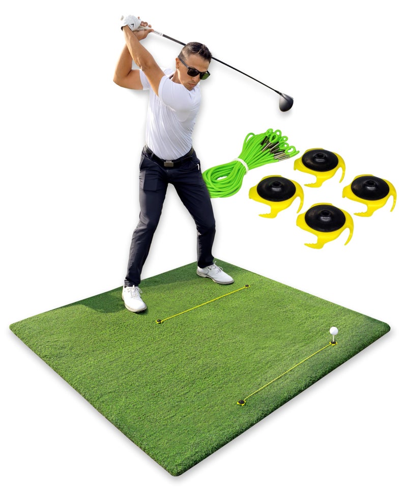 Tee Claw Golf Tee Holder, Great for Golf, Baseball and Softball for Putting Training Aid, Foot Placement, for Indoor and Outdoor Training, Made in USA (4 Pack Black/Yellow) - Image 1