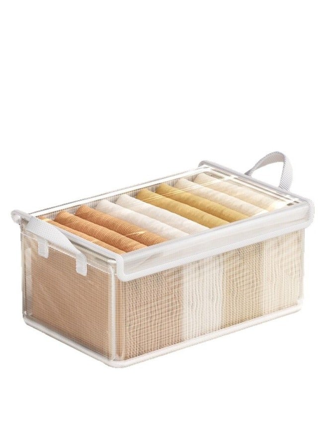 Autonomy Transparent Pvc Storage Basket Foldable Handled Storage Box With Lid For Home Bedroom Wardrobe Underwear Storage Organizer - Image 3