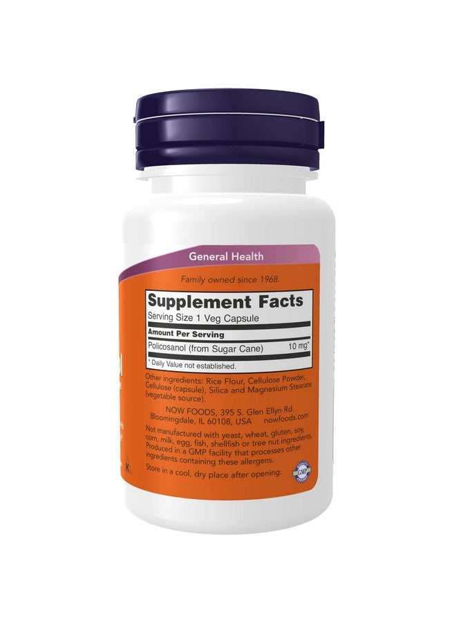 now Supplements Policosanol 10 Mg Blend Of Longchain Fatty Alcohols (Lcfas) Derived From Sugar Cane 90 Veg Capsules - Image 3