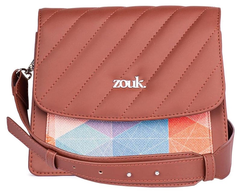 ZOUK Vegan Leather Flap Closure Beyond Basic Sling Bag For Women's Girls - Image 1