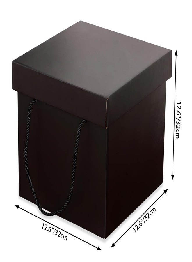 SCORYULE Extra Large Gift Box with Lids and Handle, 12.6" Black Collapsible Gift Box for Birthdays, Parties, Showers, Valentine's Day - Image 2
